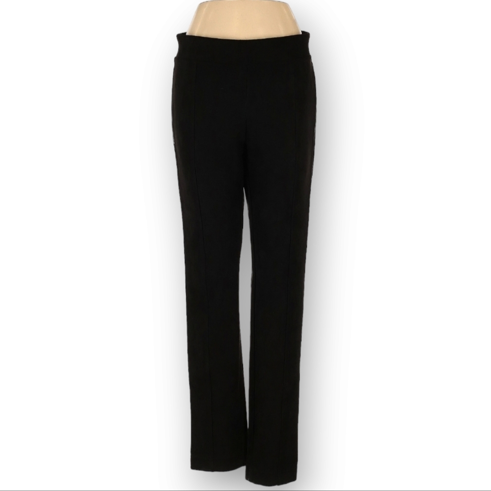 Andrew Marc Faux Suede Pull On Pants‎ Slim Leg Size S Black High Rise Stretch